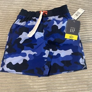 Gap Kids Size 4 Years New With Tags Swim Trunks Board Shorts Blue Camuflaje - Picture 1 of 11