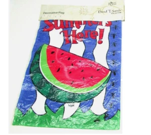 Der Sommer ist da! Nylon Wassermelone Nachlass Flagge von David T Sands & Russ Berrie - Bild 1 von 1