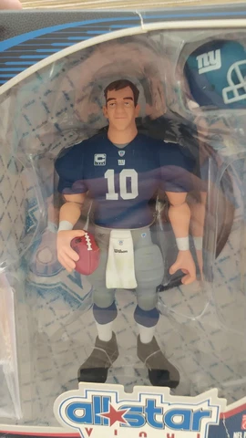 Upper Deck All Star Vinyl Eli Manning NY Giants (Blue Jersey) NFL Figure w/ Card Cover