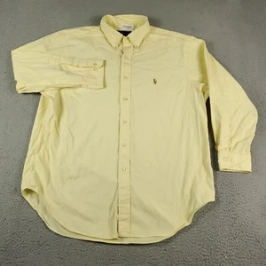 Ralph Lauren Shirt Mens 17.5 Yellow Pony Dress Button Up Long Sleeve * - Picture 1 of 8