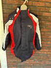 New England Patriots Quilted Jacket Medium NFL For Her Long Sleeve Removabl Hood