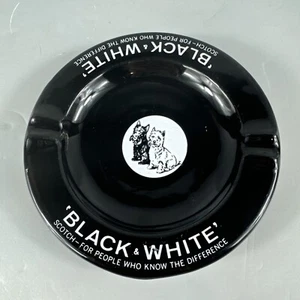 Vintage Ashtray Black & White "The Scotch With Character" Black 5 1/2" - Picture 1 of 4
