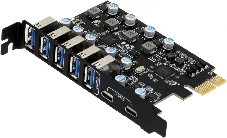 SEDNA - PCI Express USB 3.2 Gen I (5Gbps) 7 Port Adapter ( External 5A + 2C) - Image 1 of 3
