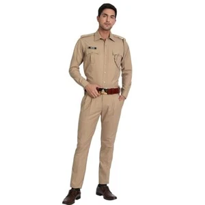 Police Khaki Full Sleeves Shirt and Trouser Uniform/Vard - Picture 1 of 6