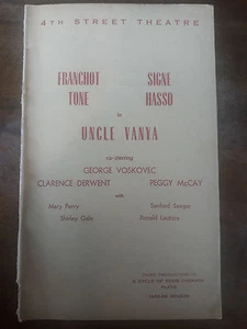 1955 PLAYBILL UNCLE VANYA FRANCHOT TONE SIGNE HASSO 4TH STREET THEATRE 00119 - Picture 1 of 7