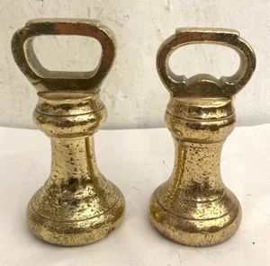 2 Old Brass Bell Weights for Trade Scale 7 Lbs. Each - Picture 1 of 11