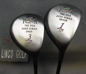 Vintage Set of 2 The PGA 2000 Series 11° 1 Wood/Driver & 15° Spoon 3 Wood - Picture 1 of 5