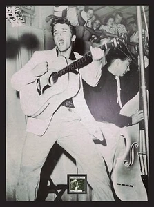 Elvis Presley, Hound Dog, Rock & Roll - Framed Wall Art with Postage Stamp - Picture 1 of 2
