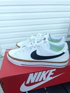 Size 9.5 - Nike Court Legacy Next Nature     White/Black Desert Ochre - Picture 1 of 6