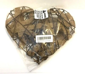 Darice Decorative Rustic Vine Withy and Burlap Strip Heart Home Decor Cruft  - Picture 1 of 4