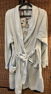 NICK & NORA LIGHT BLUE GARDEN FLOWER BICYCLE ROBE, SIZE  L/XL - Image 1 of 4