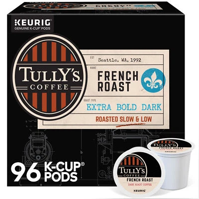 Tully's Coffee, French Roast, Keurig K-Cup Pods, Dark Roast, 96 Count