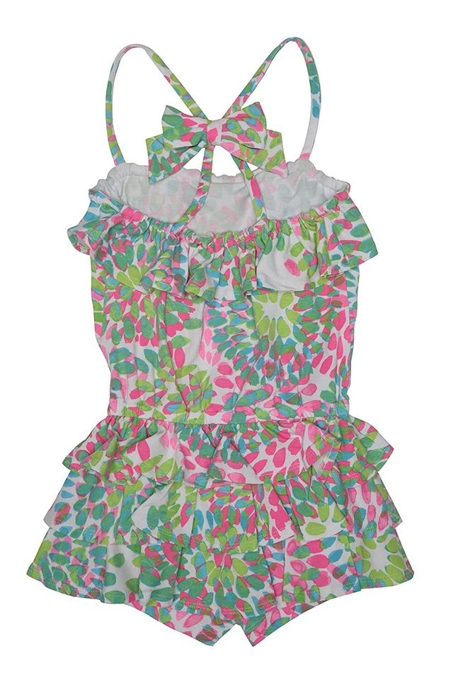 Nuevo Mameluco Kate Mack Niña Island Hopping Tropical Rosa Caliente y Verde Talla 4 Foto 1 de 1