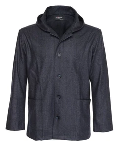 NWT KITON hoodie JACKET SHIRT Luca blue wool extra-luxury Napoli Italy L - Picture 1 of 4