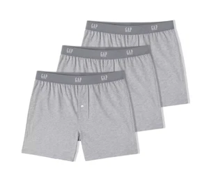 Gap Men’s 3 Pack Cotton Knit Boxer Shorts 5" Boxers Underwear Tagless Gray Large - Picture 1 of 4