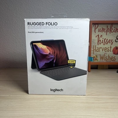 Logitech Rugged Folio Keyboard Case for Apple iPad (10th Gen) - Oxford Gray - Image 1 of 4