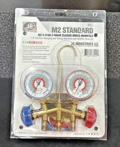 JB Industries M2-5-410A Standard Krümmer Messgerät 2 Ventile Classic Messing Krümmer - Bild 1 von 2
