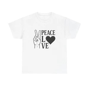 Peace And Love Grafik T-Shirt Erwachsene NEU - Bild 1 von 25
