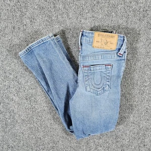 Y2K True Religion Medium Wash Denim Jeans Blue Youth Girls Tag Size 6 Act 20x20 - Picture 1 of 7