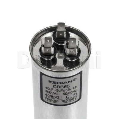KEDIAN New 40+5UF Round Dual Run AC Capacitor 40+5MFD 450V CBB65 40/85/21 50X150mm