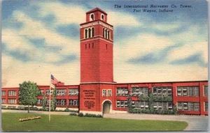 Fort Wayne, Indiana LINEN Postcard "INTERNATIONAL HARVESTER CO. TOWER" / 1949 - Picture 1 of 2