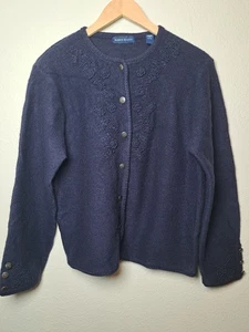 Pendleton Classic 100% Schurwolle Woolmark Damen L Pullover mit Knopfleiste  - Bild 1 von 6
