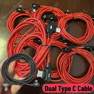 60W TypeC to USB C Cable Elbow PD Nylon Fast Charger For iPhone 15 16 17/Samsung - Picture 1 of 11