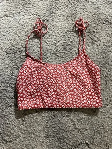 Top de traje de baño sin marca rosa flor - Imagen 1 de 5
