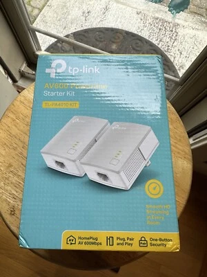 TP-Link AV600 Powerline Starter Kit - White New TL-PA4010 Kit - Image 1 of 4