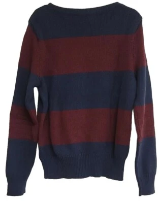 Suéter Ralph Lauren Rugby Para Hombres Algodón Cuello Ancho Rayas Rojo/Azul Talla Extra Pequeño Foto 1 de 4