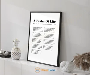 A Psalm Of Life Wall Art Henry Wadsworth Longfellow Poem Prints Art Decor -P822 - Picture 1 of 17