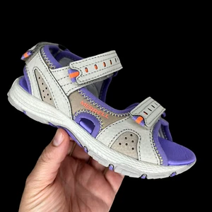 Merrell Little Girls Sport Sandal Size 11 Purple /Tan Lightweight & Adjustable - Picture 1 of 15