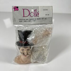 Mangelsen's Vintage - Doll Face, Hands & Boots  - 3 5/8" -  Man Caroler Top Hat