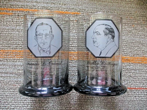 vtg - 2 Golf Glasses Lot - FRANCIS QUIMET & WALTER HAGEN - PGA Hall of Fame Cover