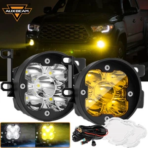 AUXBEAM 3" LED Fog Light Pods Amber White Spot Beam For Toyota Tacoma 2012-2022 - Picture 1 of 12