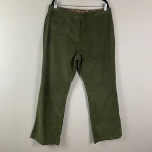 LL Bean Corduroy Bootcut Pants Womens 18 M/Tall Green Patch Pockets - Picture 1 of 9