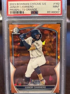 2023 Bowman Chrome Sapphire Junior Caminero Orange /75 #162 PSA 9 MINT Prospect  - Picture 1 of 3