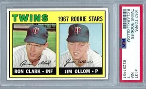 1967 Topps #137 PSA 7 Twins Rookies Clark Ollom 137 Nice! - Bild 1 von 2