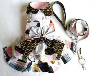 Paris Couture Dog Harness Dress * Small * Chest 11"-13" (NO LEASH) Made By ME - Picture 1 of 6