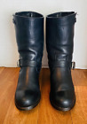 Frye, Womens Vera Short Black Leather Harness Biker Boots, 9.5 B.