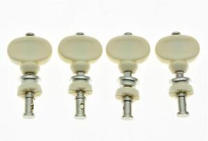 4x Nickel w/ Aged White Buttons Ukulele Tuners Tuning Keys Pegs Machine Heads