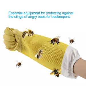 Beekeeping Gloves with Vented Long Sleeves, Durable Goatskin Protective Gear - Picture 1 of 5