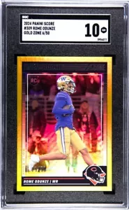 2024 Panini Score - #309 Rome Odunze - Gold Zone 6/50 - Chicago Bears - SGC 10 - Picture 1 of 2