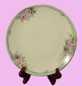 8.5" Plate, Thomas, Bavaria, Floral, Pink, Green & White, No Damage - Picture 1 of 2