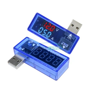 Dual LED 5V USB Digital Current Voltage Meter Voltmeter Power Detector Ammeter - Picture 1 of 17