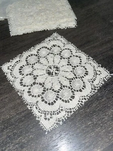 Vintage Nottingham Lace Coasters Set Of 6 By Francia Lacecraft Warwick Castle - Picture 1 of 5