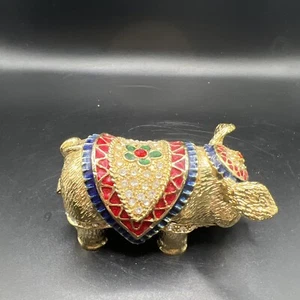 Jeweled Pig Trinket Box - Picture 1 of 5