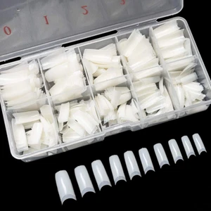 500PCS Half Cover False Nails Tips - Acrylic Nail Tips, 10 Sizes Lady French St - Picture 1 of 12