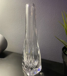 Orrefors Thick Clear Glass Crystal Vase Sweden Signed RARE - Picture 1 of 7