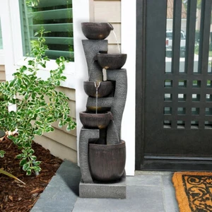 5-tier Modern Indoor&outdoor Water Fountain Home Garden Floor-standing Art Decor - Picture 1 of 11